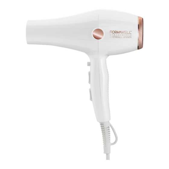 Formawell Beauty Ionic-Gold Fusion Pro Dryer Instruções de funcionamento e manual de segurança