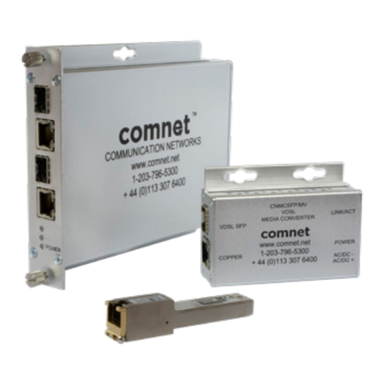 Comnet CNMC SFP Series Manuale di installazione e funzionamento