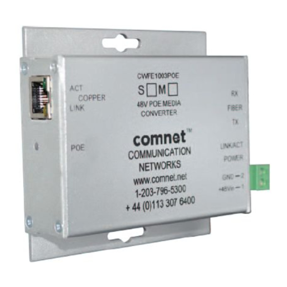 Comnet CWFE1002APOESHO/m Manuel d'installation et d'utilisation