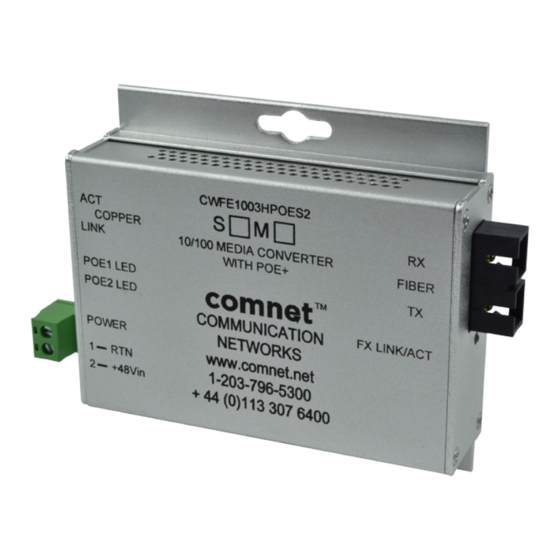 Comnet CWFE1005POEMHO-M Manual de instalação e operação