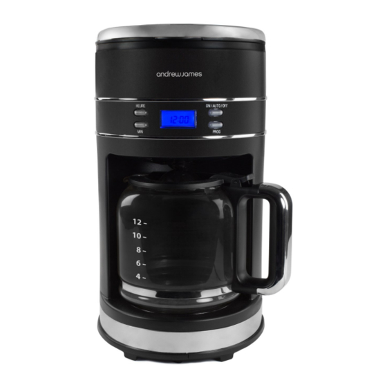 Andrew James Filter Coffee Machine Manual do utilizador