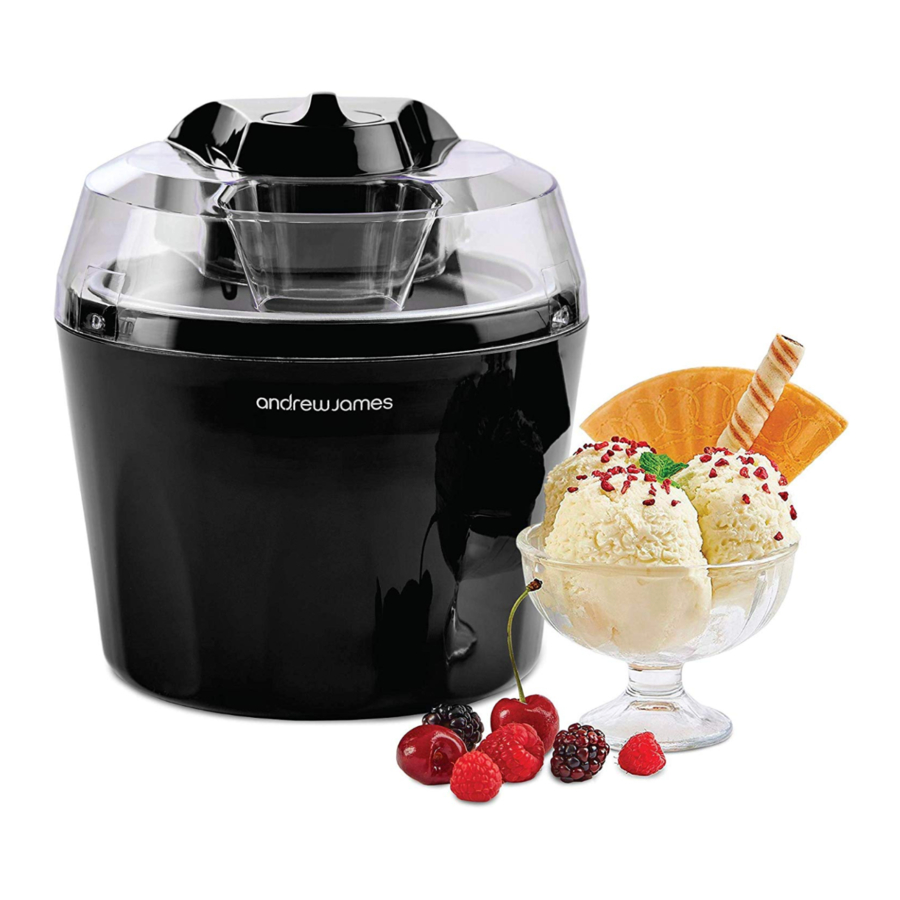 Andrew James Ice cream maker Manual do utilizador