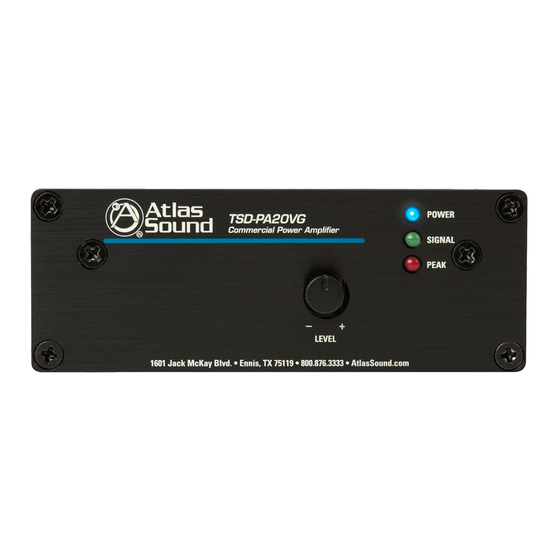 Atlas TSD-PA20VG Kullanıcı El Kitabı