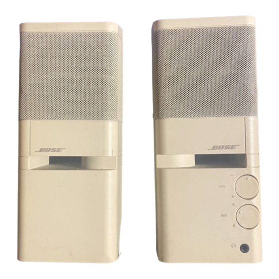 Bose MediaMate Computer Speakers Instrukcja obsługi