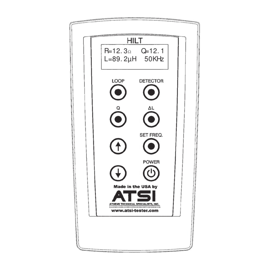 ATSI Handheld Inductive Loop Tester HILT 9000 사용자 설명서