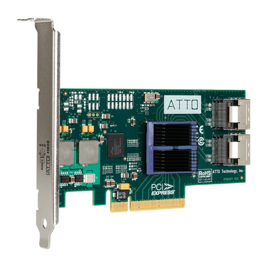 ATTO Technology 6-Gb/sec SAS/SATA Host Adapter H608 Arkusz specyfikacji