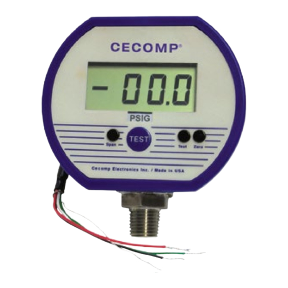 Absolute Process Instruments Cecomp F4DR Series Talimatlar