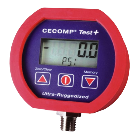 Absolute Process Instruments Cecomp Test+ CTP3B1000PSIG Instruções