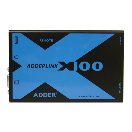 ADDER AdderLink X100 사용자 설명서