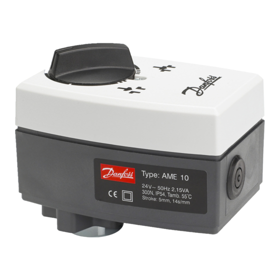 Danfoss AME 10 Bedieningshandleiding