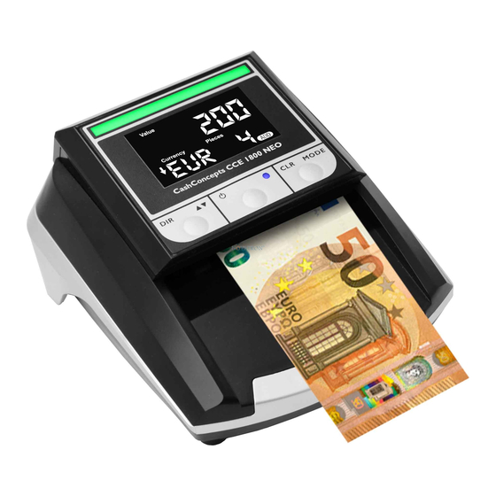 CashConcepts CCE 1810 Cash & Card Manuel