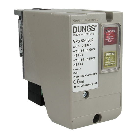 Dungs VPS 504 S02 Çalıştırma ve Montaj Talimatları