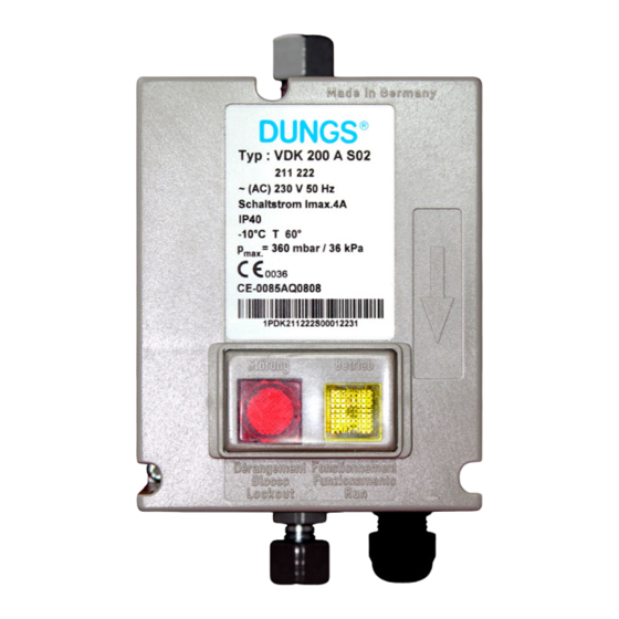 Dungs VDK 200 A S02 Інструкція з експлуатації та монтажу