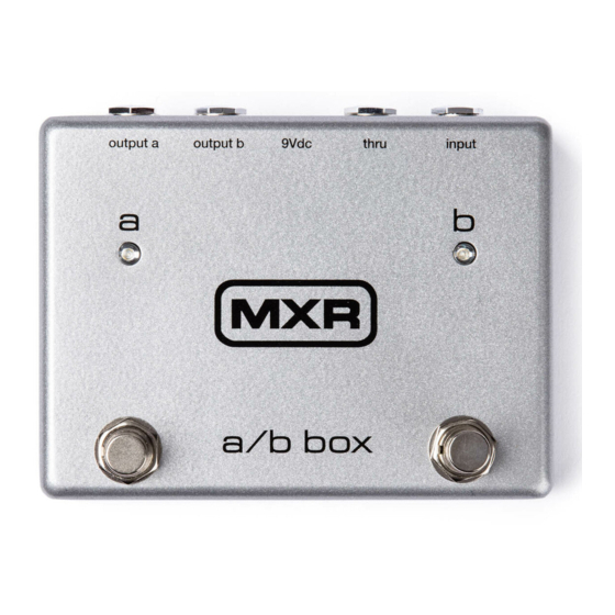 Dunlop MXR A/B BOX Hızlı Başlangıç Kılavuzu