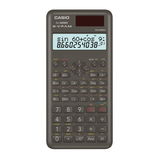 Casio 229-Function - FX-300MS Plus Scientific Calculator Manuel de l'utilisateur