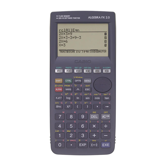 Casio ALGEBRA FX 2.0 Podręcznik użytkownika