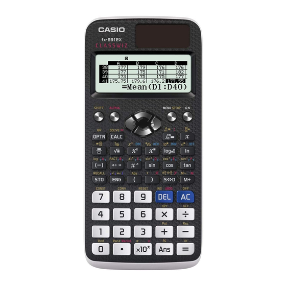 Casio ClassWiz fx-991EX Panduan Memulai Cepat