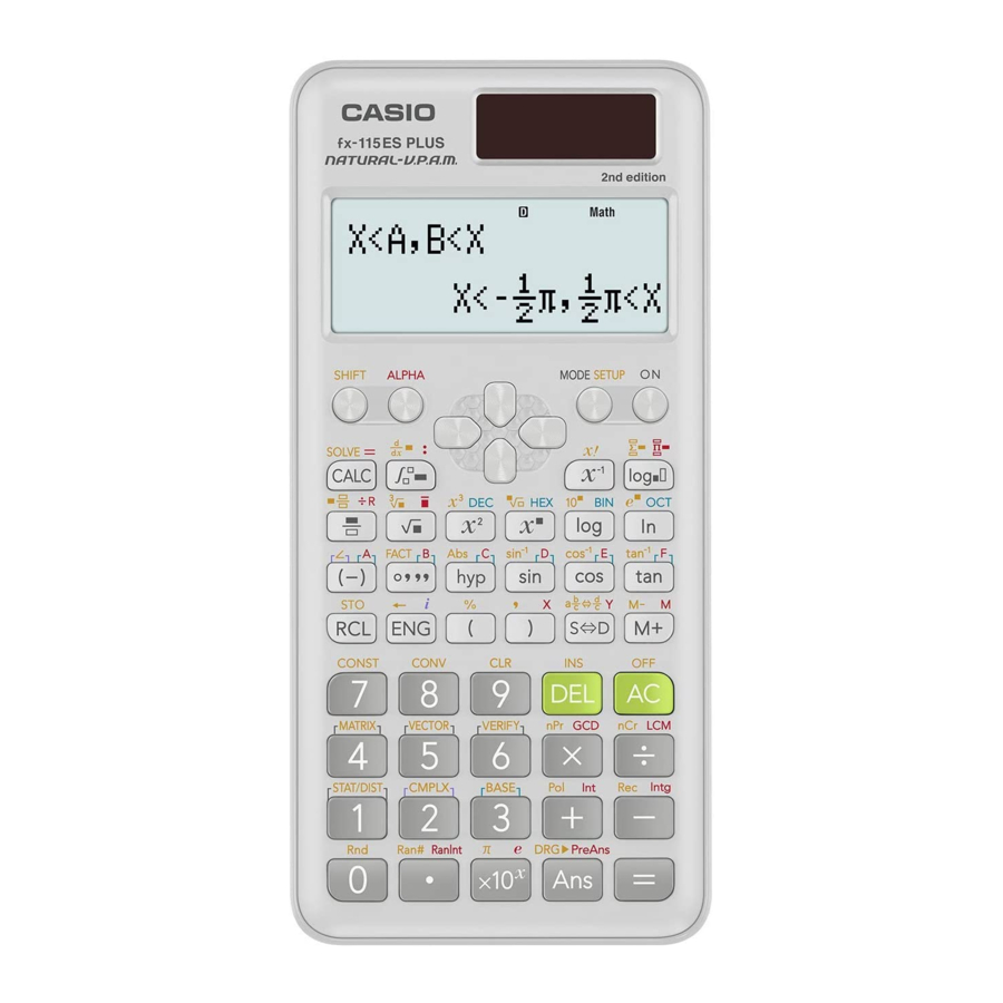 Casio fx-115ES PLUS Skrócona instrukcja obsługi