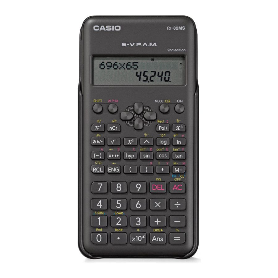 Casio fx-82MS Gebruikershandleiding