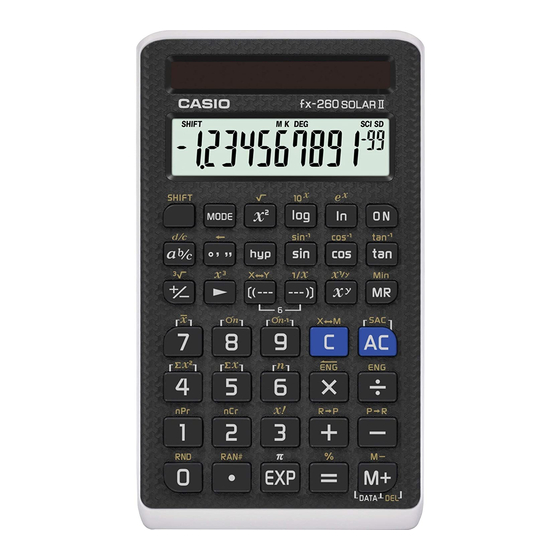 Casio fx-82SOLAR II Gebruikershandleiding