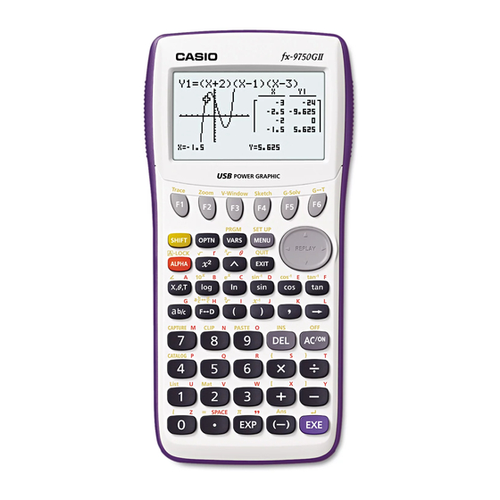 Casio FX-9750GII-IH Snelle referentiehandleiding