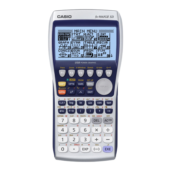 Casio fx-9860G AU PLUS Gebruikershandleiding