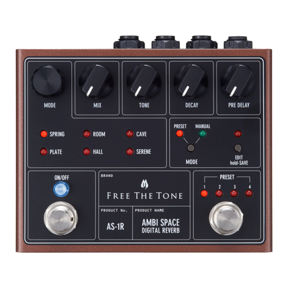 Free The Tone AS-1R Owner's Manual