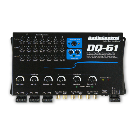 AudioControl DQ-61 Manuel