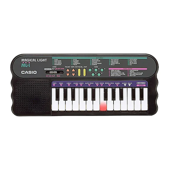 Casio Magical Light ML-1 Manuel d'utilisation