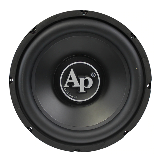 Audiopipe TS-PP2-12 Panduan Pengguna