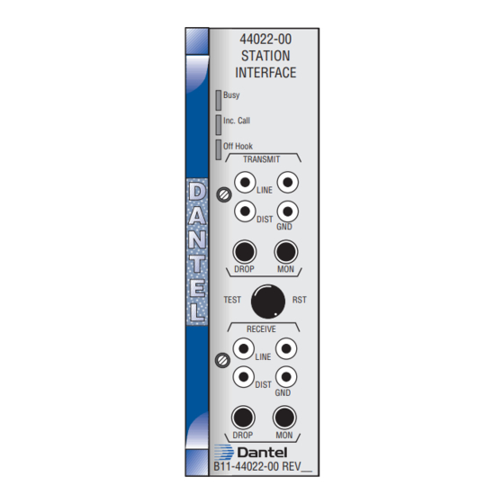 Dantel 44022-00 Handbuch für Installation und Betrieb