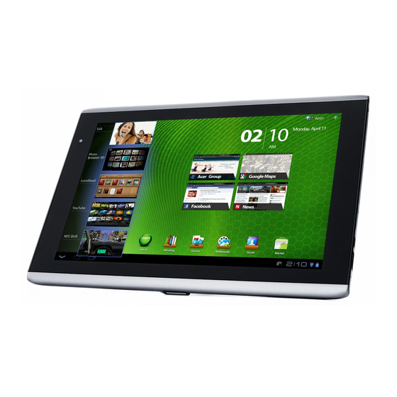 Acer ICONIA Tab A500 Quick Manual