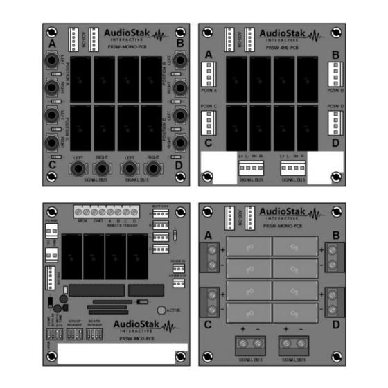 AudioStak ProSwitch PRSW-MCU-PCB Manuel et manuel d'installation