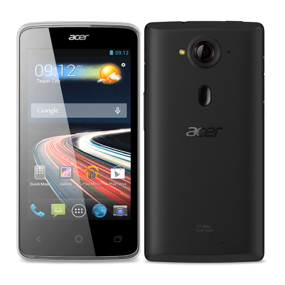 Acer Liquid Z4 빠른 매뉴얼