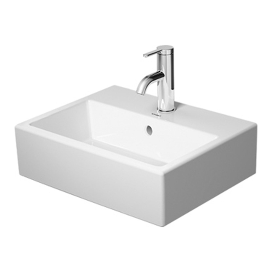 DURAVIT D-CODE Gabarit et instructions de montage