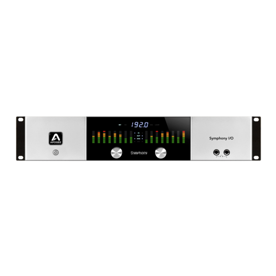 Apogee Symphony I/O Instructions & Manuallines