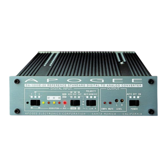 Apogee DA-1000E Ficha de datos