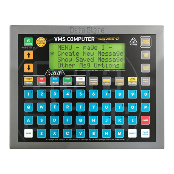 Data Signs VMS 123 Fonctionnalités avancées