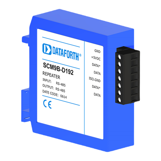 Dataforth SCM9B-D192 Series 사용자 설명서