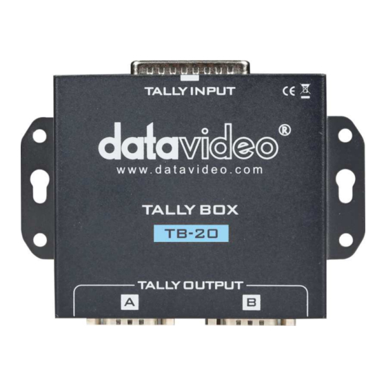 Datavideo Tally Box TB-20 Manuel de démarrage rapide