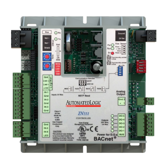 Automated Logic ZN551 Technische instructies