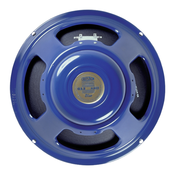 Celestion ALNICO Celestion Blue Especificaciones