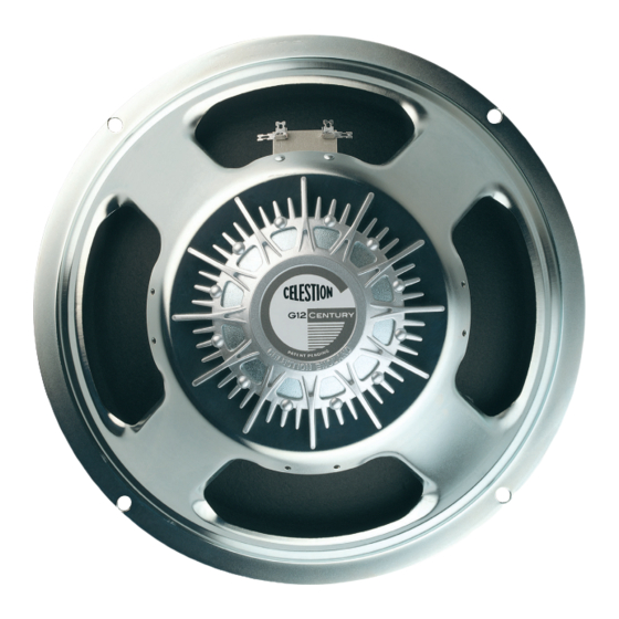 Celestion Classic Series G12 Century Teknik Özellikler