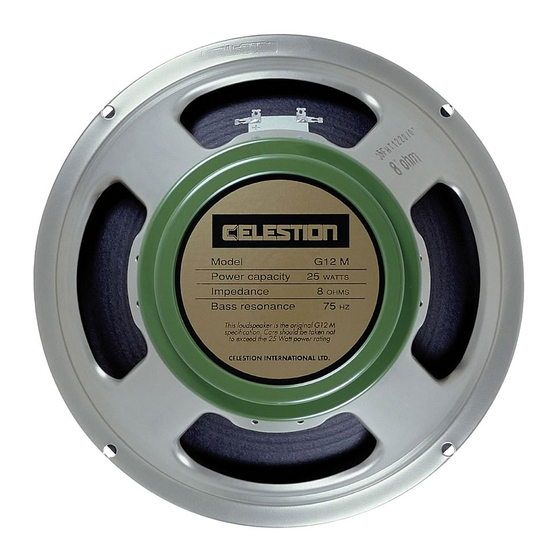 Celestion Heritage Series G12M 仕様