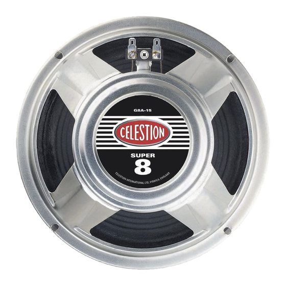 Celestion Originals Series Super 8 Spécifications