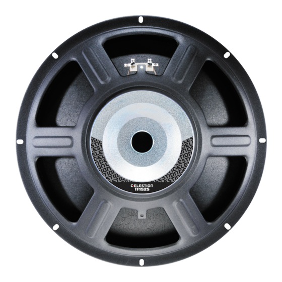 Celestion Truvox 1525 Teknik Özellikler