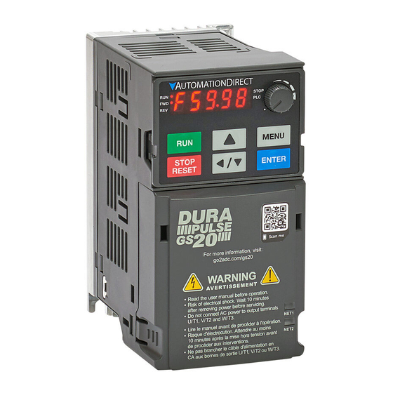 Automation Direct DURApulse GS21-10P2 빠른 시작 매뉴얼