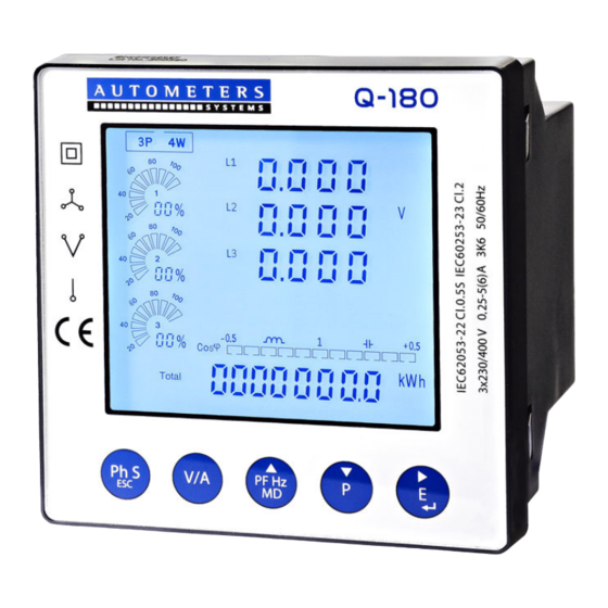 Autometers Systems Q-180 Manual de inicio rápido