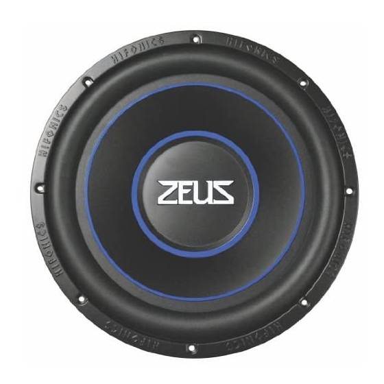 Hifionics Zeus ZRX12D4 Kullanıcı Kılavuzu