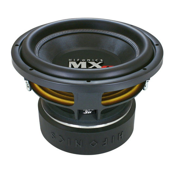 Hifonics MXS12D2 Посібник з монтажу